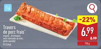 ALDI Travers de porc frais aanbieding