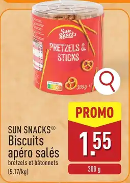 ALDI Sun snacks biscuits apéro salés aanbieding