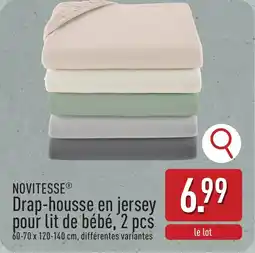 ALDI NOVITESSE Drap housse en jersey pour lit de bébé aanbieding