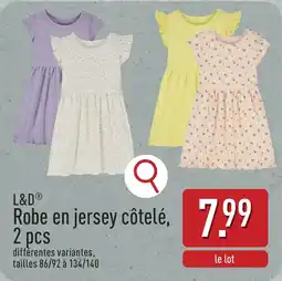 L&D Robe en jersey côtelé