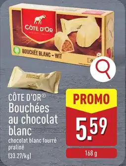 ALDI Côte d'or bouchées au chocolat blanc aanbieding