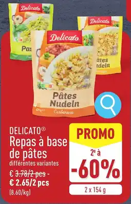 Delicato Repas à base de pâtes