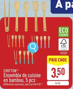 ALDI Crofton Ensemble de cuisine en bambou aanbieding
