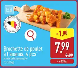 ALDI Brochette de poulet à l'ananas aanbieding