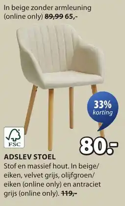 Jysk Adslev stoel aanbieding