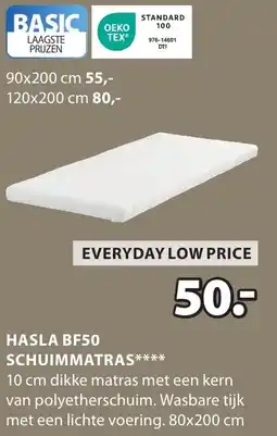 Jysk Hasla bf50 schuimmatras aanbieding