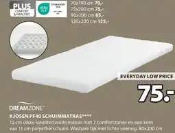 Jysk Dreamzone kjosen pf40 schuimmatras aanbieding