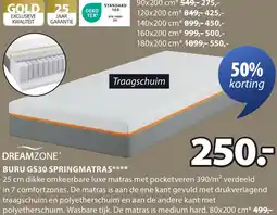 Jysk Dreamzone buru GS30 springmatras aanbieding
