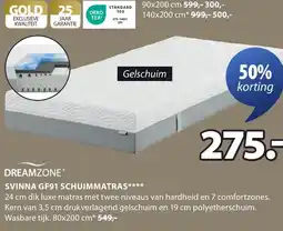 Jysk Dreamzone svinna GF91 schuimmatras aanbieding