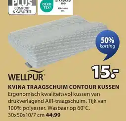 Jysk Wellpur kvina traagschuim contour kussen aanbieding