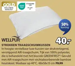 Jysk Wellpur strokken traagschuimkussen aanbieding