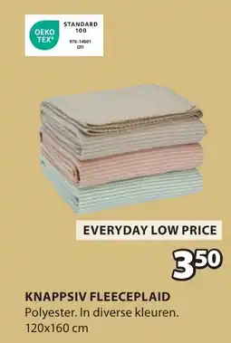 Jysk Knappsiv fleeceplaid aanbieding