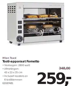Hanos Milan Toast Tosti-apparaat Fometto aanbieding