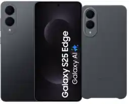 Coolblue Samsung Galaxy S25 Edge 512 Go Noir 5G + Samsung Kindsuit Back Cover Noir aanbieding