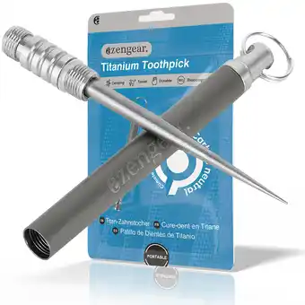 Decathlon Titanium tandenstoker sleutelhanger - metaal, draagbaar, herbruikbaar aanbieding