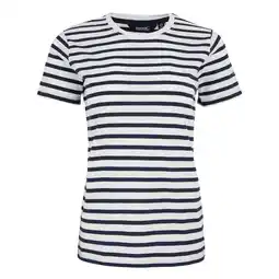 Decathlon Dames Bayletta Gestreept Tshirt (Wit, Marine) aanbieding
