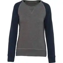 Decathlon Dames sweatshirt met ronde hals Kariban bicolore aanbieding