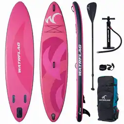 Decathlon Premium kwaliteit opblaasbaar SUP Board - WATRFLAG Glide Pink 10'6-Set-ALLROUND aanbieding