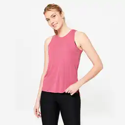 Decathlon Fitness top voor dames recht model roze aanbieding