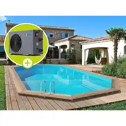 Decathlon Houten zwembad Palma 130 - 757 x 407 x 131 cm + warmtepomp 6,1 kW aanbieding