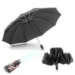 Decathlon Opvouwbare omgekeerd sluitende paraplu met LED InnovaGoods aanbieding
