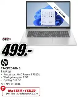 MediaMarkt hp 17-CP2040NB Laptop aanbieding