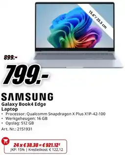 MediaMarkt SAMSUNG Galaxy Book4 Edge Laptop aanbieding