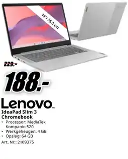 MediaMarkt Lenovo. IdeaPad Slim 3 Chromebook aanbieding