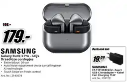 MediaMarkt SAMSUNG Galaxy Buds 3 Pro-Grijs Draadloze oordopjes aanbieding