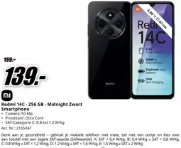 MediaMarkt Redmi 14C-256 GB - Midnight Zwart Smartphone aanbieding