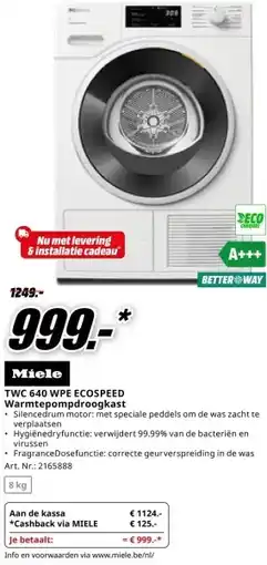 TWC 640 WPE ECOSPEED Warmtepompdroogkast