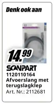 MediaMarkt SCANPART 1120110164 Afvoerslang met terugslagklep aanbieding