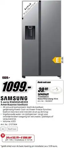 MediaMarkt SAMSUNG 5-serie RS65DG54R3S9 Amerikaanse koelkast aanbieding