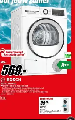 MediaMarkt BOSCH WQG231M0FG Warmtepomp droogkast aanbieding