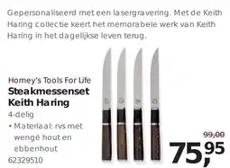 Hanos Homey's Tools For Life Steakmessenset Keith Haring aanbieding