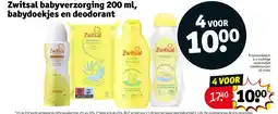 Kruidvat Zwitsal babyverzorging 200 ml, babydoekjes en deodorant aanbieding