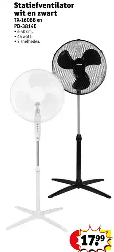 Kruidvat Statiefventilator wit en zwart aanbieding