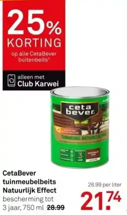 Karwei CetaBever tuinmeubelbeits Natuurlijk Effect aanbieding