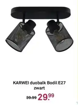 Karwei Karwei duobalk Bodil E27 zwart aanbieding