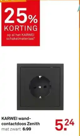 Karwei Karwei Wandcontactdoos Zenith mat zwart aanbieding