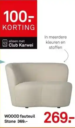 Karwei Woood fauteuil Stone aanbieding