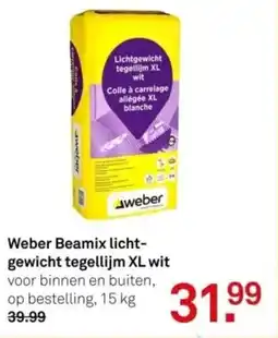Karwei Weber Beamix lichtgewicht tegellijm XL wit Colle à carrelage allégée XL aanbieding