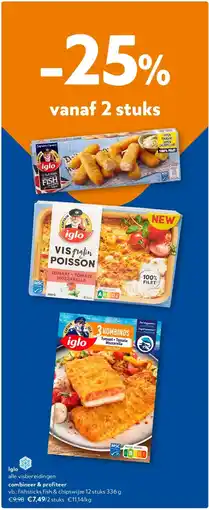 OKay Iglo fishsticks fish & chipswijze 12 stuks 336 g aanbieding