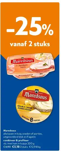 OKay Maredsous met ham in kuipje 200 g aanbieding