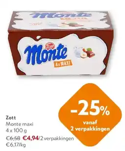 OKay Zott Monte maxi 4 x 100 g aanbieding