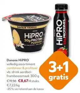 OKay Danone HiPRO drink aardbeiframboossmaak 300 g aanbieding