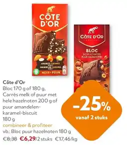 OKay Côte d’Or Bloc puur hazelnoten 180 g aanbieding