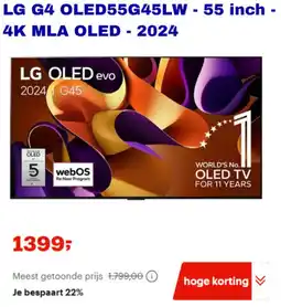 Bol.com LG G4 OLED55G45LW - 4K MLA OLED - 2024 aanbieding
