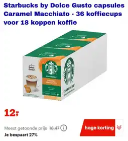 Bol.com Starbucks by Dolce Gusto capsules Caramel Macchiato - 36 koffiecups voor 18 koppen koffie aanbieding