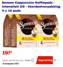 Bol.com Senseo Cappuccino Koffiepads - Intensiteit 2/9 - Voordeelverpakking aanbieding